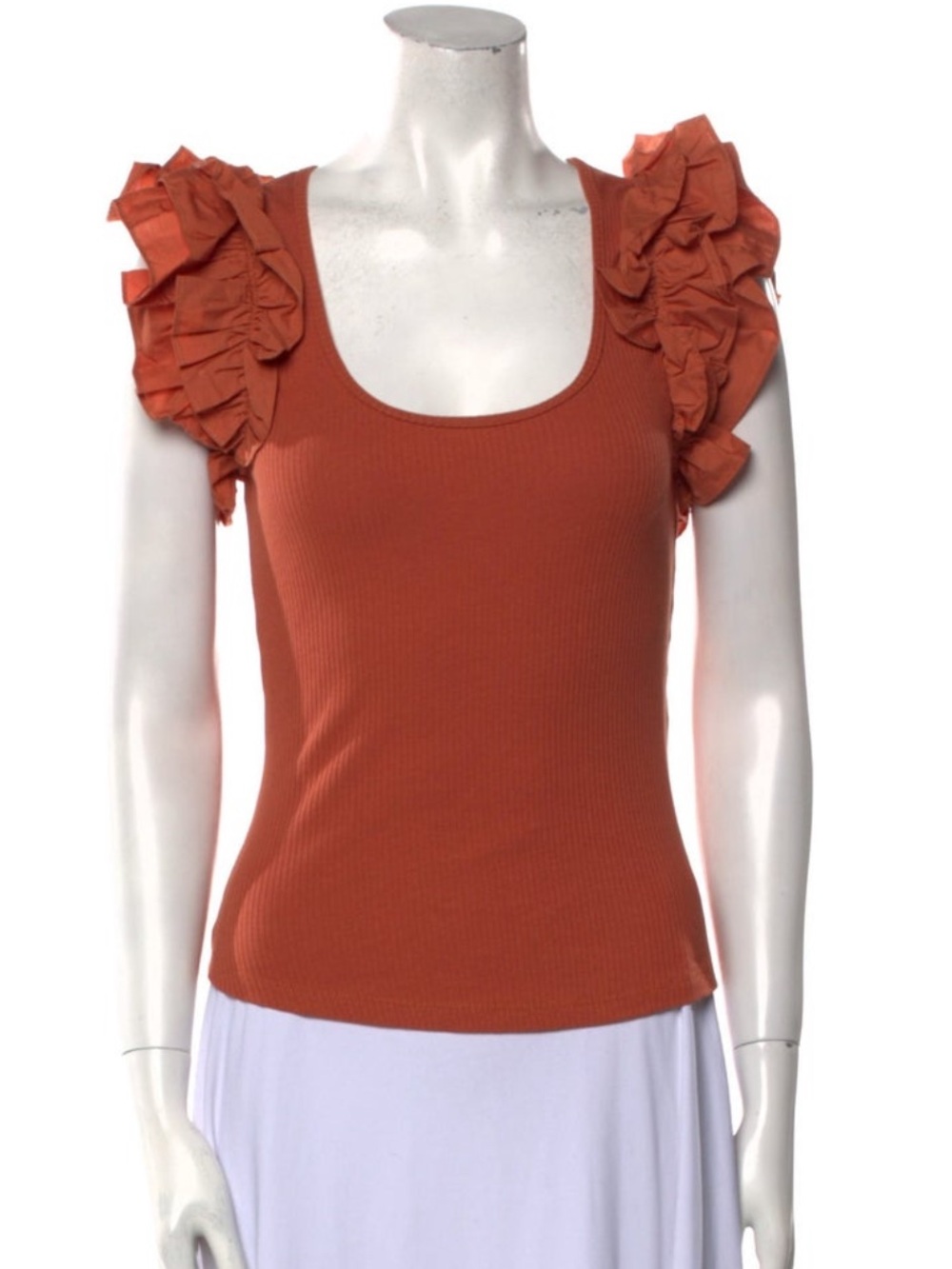 Ulla Johnson rust ruffle tank top